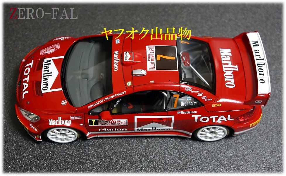 TAMIYA 1/24 PEUGEOT 307 WRC 2005 Monte Carlo #7 完成品 / タミヤ プジョー モンテカルロ グロンホルム Malboro 206 306 1/43 1/18_画像5