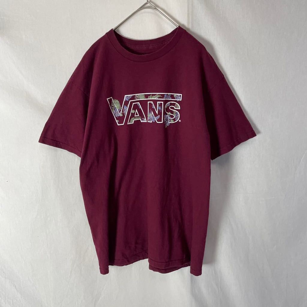 VANS 半袖プリントTシャツ　古着　Mサイズ　ワインレッド_画像1