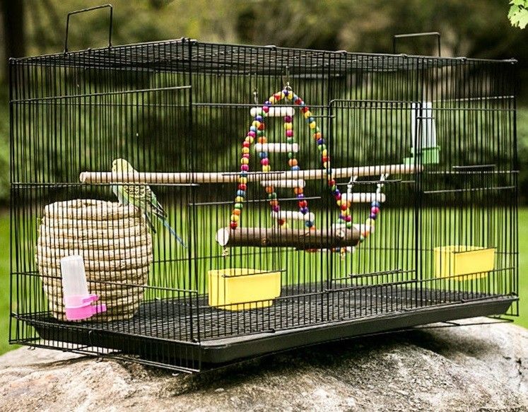 Lサイズ スクエアタイプ 鳥小屋 鳥カゴ 鳥かご 黒