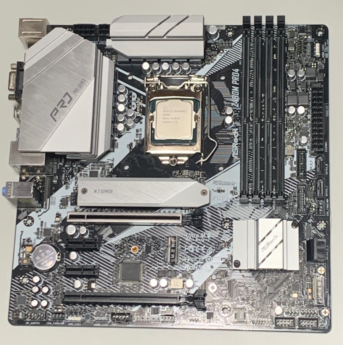 【中古】ASRock Z490M Pro4 Celeron G5900 パネル等付属 / LGA1200 Intel第10世代 MicroATX