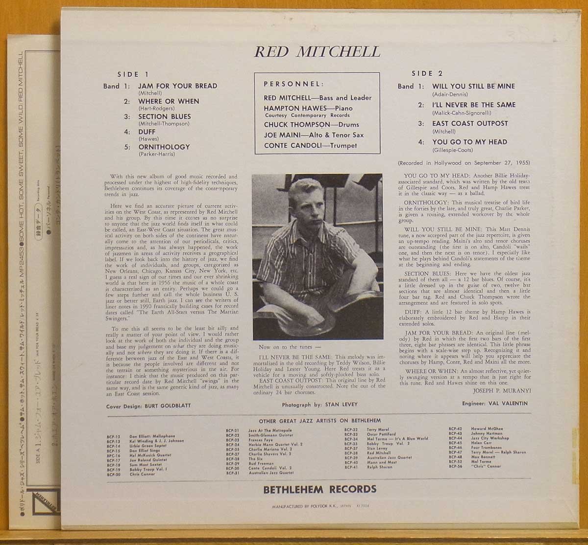 ●美盤!MONO!★Red Mitchell(レッド・ミッチェル)『Some Hot, Some Sweet, Some Wild(サム・ホット、サム・スウィート)』JPN LP #60853_画像2