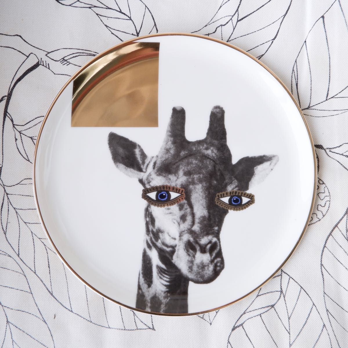 トルコ　プレート皿　アート｜Wild Life Giraffe Plate