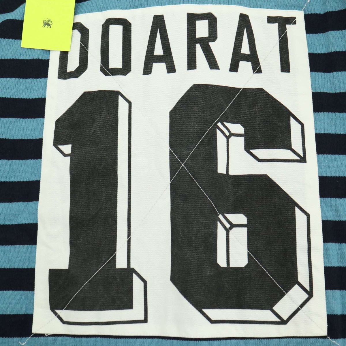 新品 未使用★ DOARAT ドゥアラット ワッペン ナンバリング ボーダー 半袖 コットン ニット ポロシャツ Sz.L　メンズ 日本製　A3T07210_6#A_画像5