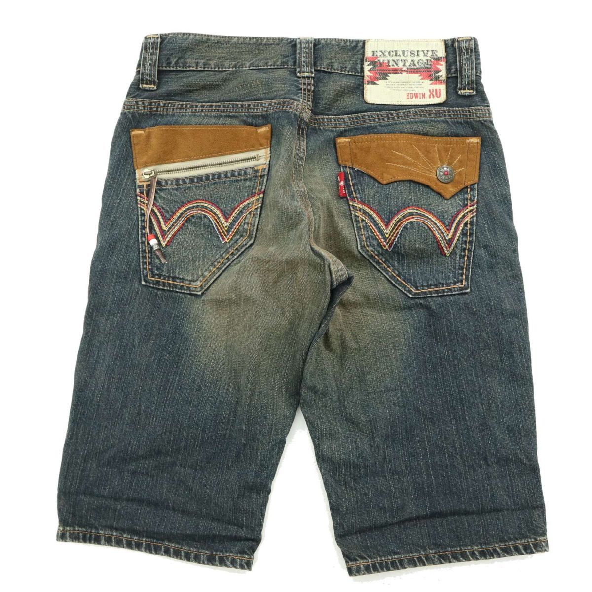 EDWIN エドウィン 4543 USED加工★ ウエスタン デニム ショート パンツ ジーンズ Sz.30　メンズ　A3B03233_6#P_画像1