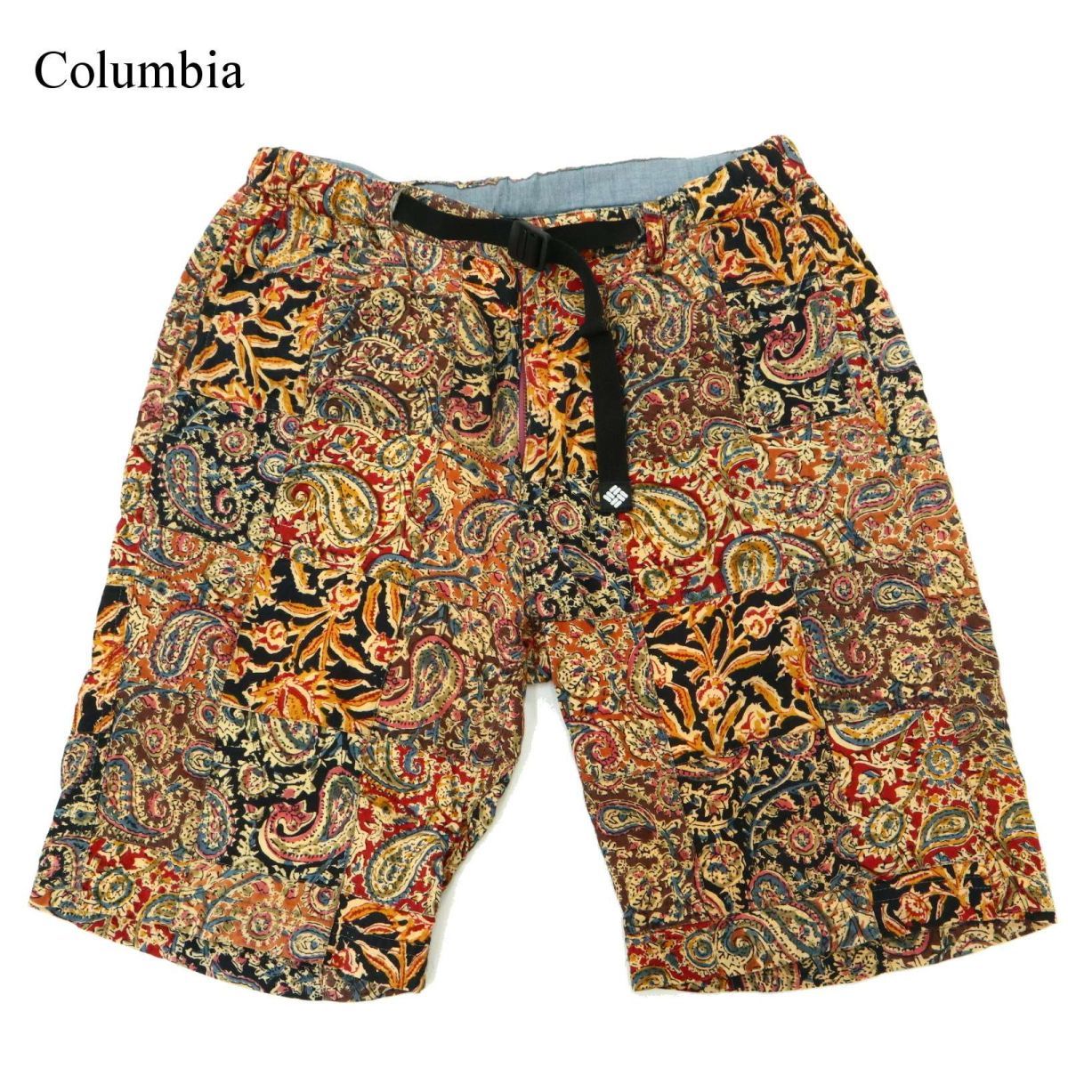 Columbia コロンビア PM4261 春夏 パッチワーク★ 総柄 コットン クライミング ショート パンツ Sz.M　メンズ アウトドア　A3B03423_7#P_画像1