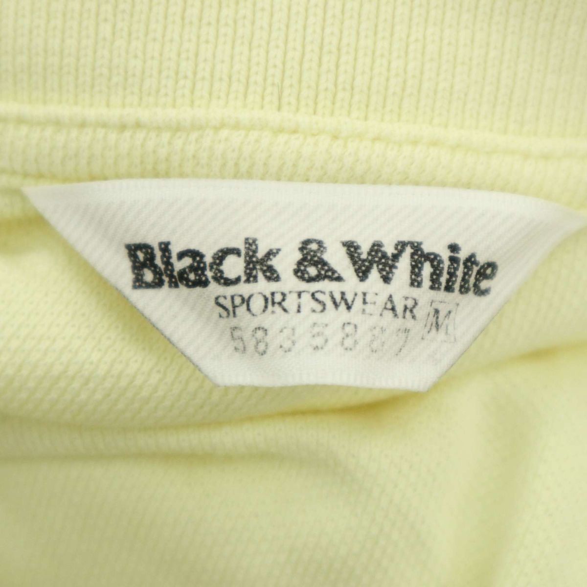 BLACK&WHITE ブラック＆ホワイト 春夏 ドッグ ロゴ刺繍★ ストレッチ 半袖 ポロシャツ Sz.M　メンズ ゴルフ 日本製　A3T08597_7#A_画像6