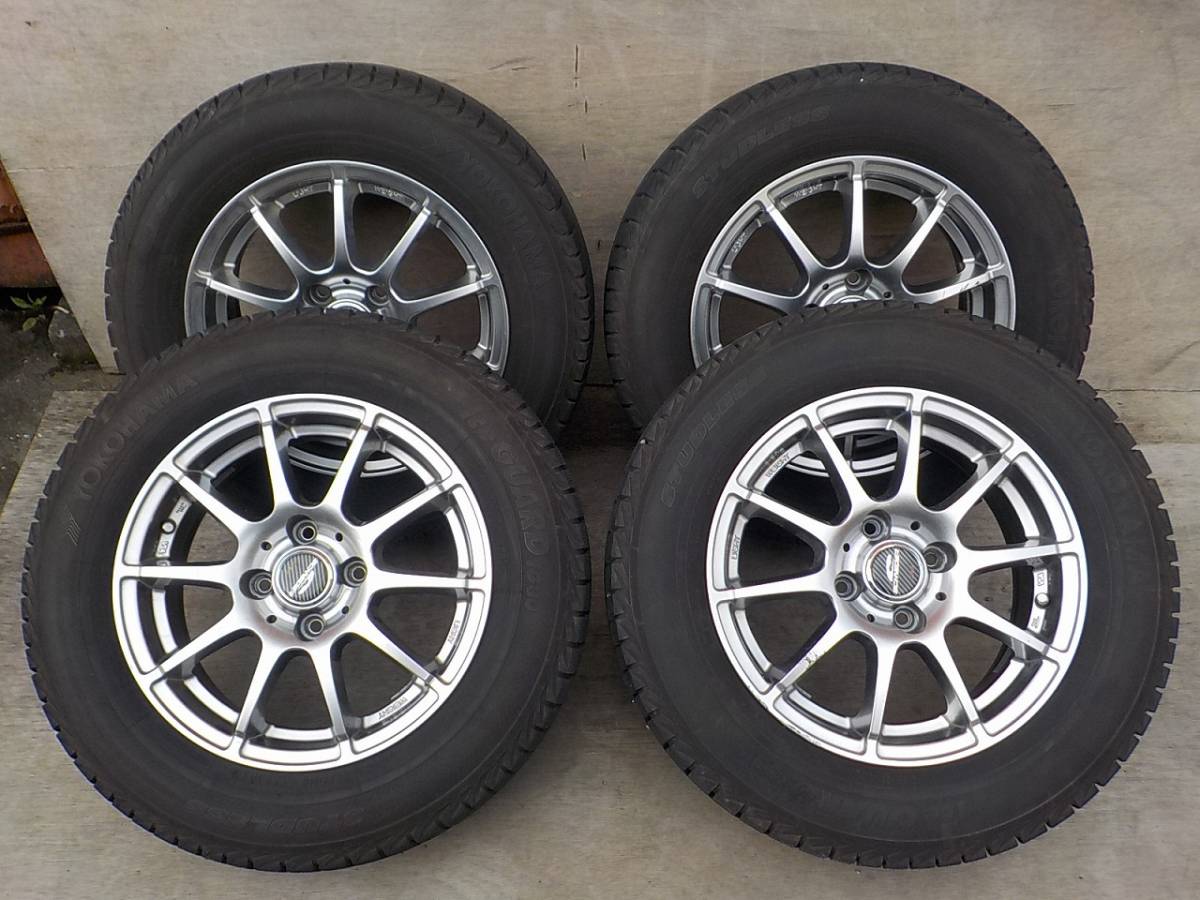 A-TECH SCHNEDER 14インチ 5.5J +38 ハブ径67mm PCD100 4穴 175/70R14 スタッドレス ヨコハマ アイスガード 4本セット 普通車_画像1