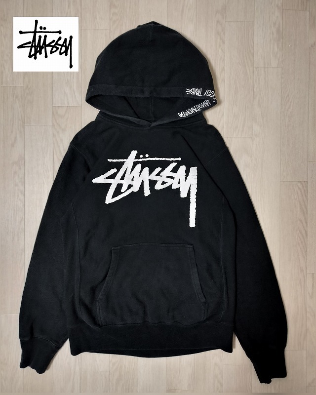 STUSSY/ステューシー/フード刺繍ロゴ×フロントプリントロゴ/プル