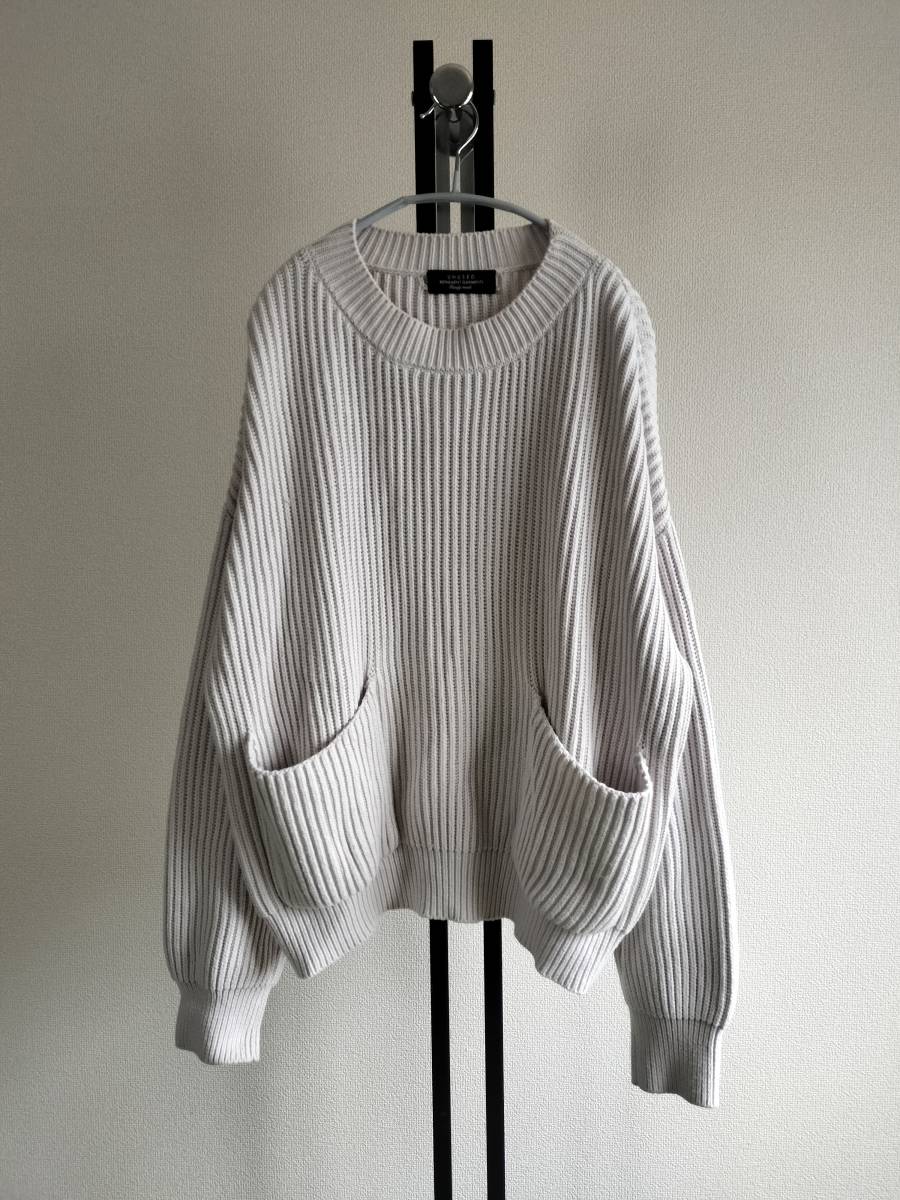 UNUSEDアンユーズド/3G pullover knit/カシミア混ローゲージ肉厚ニット