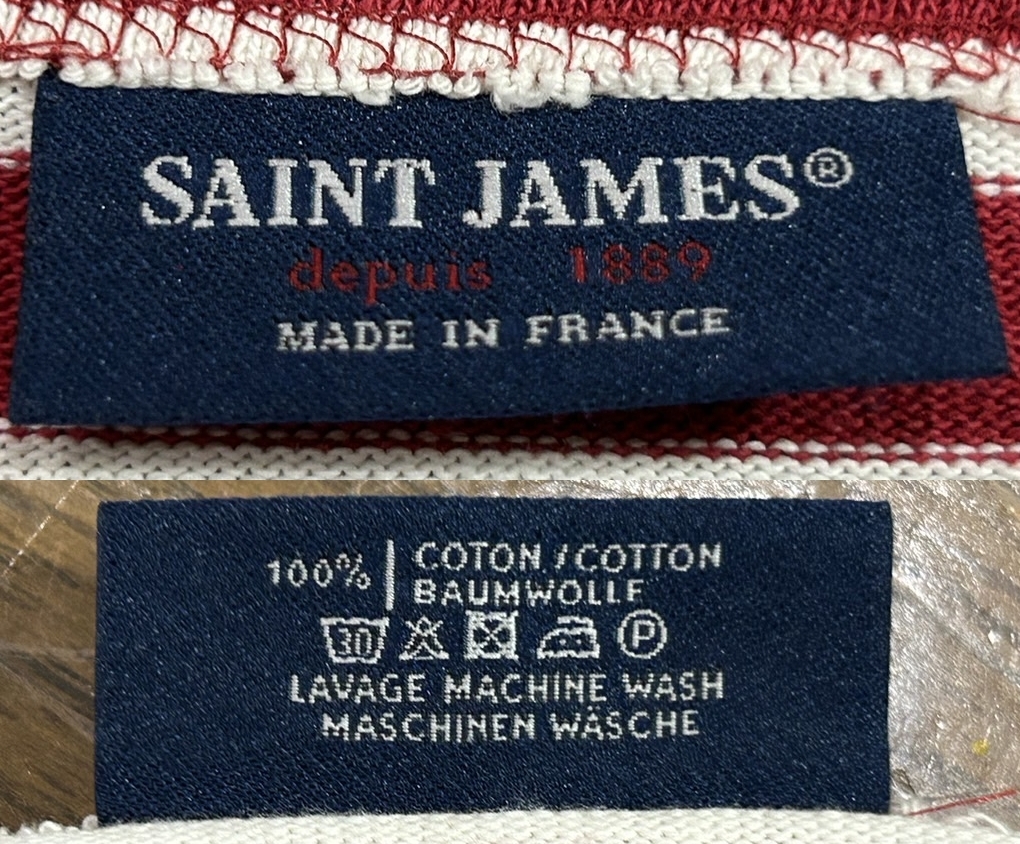 ＊セントジェームス SAINT JAMES ボーダー バスクシャツ 長袖 ボートネック カットソー トップス M 　　　BJBC.G_画像6