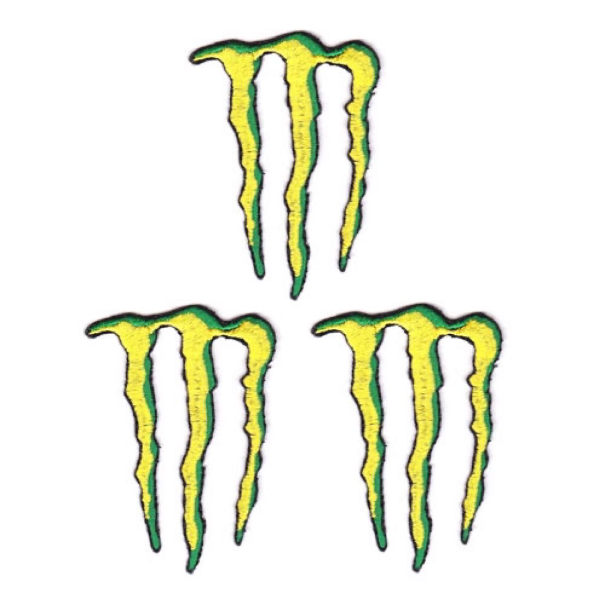 #モンスターエナジー#MONSTER ENERGY#ワッペン黄黒緑＊3枚／セット