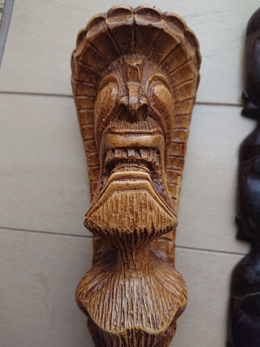 古い木彫りの外国の土産物 グアム、アジア/おみやげ土産品GUAMいやげもの_画像5