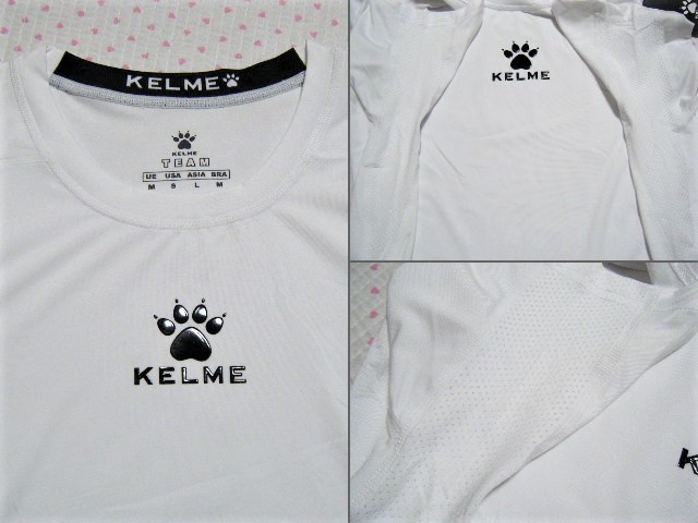 ケレメ　KELME TEAM　トレーニング用高機能インナーシャツ・Tシャツ　白色　サイズ Ｌ　コンプレションモデル　吸汗速乾/ストレッチ機能_画像6