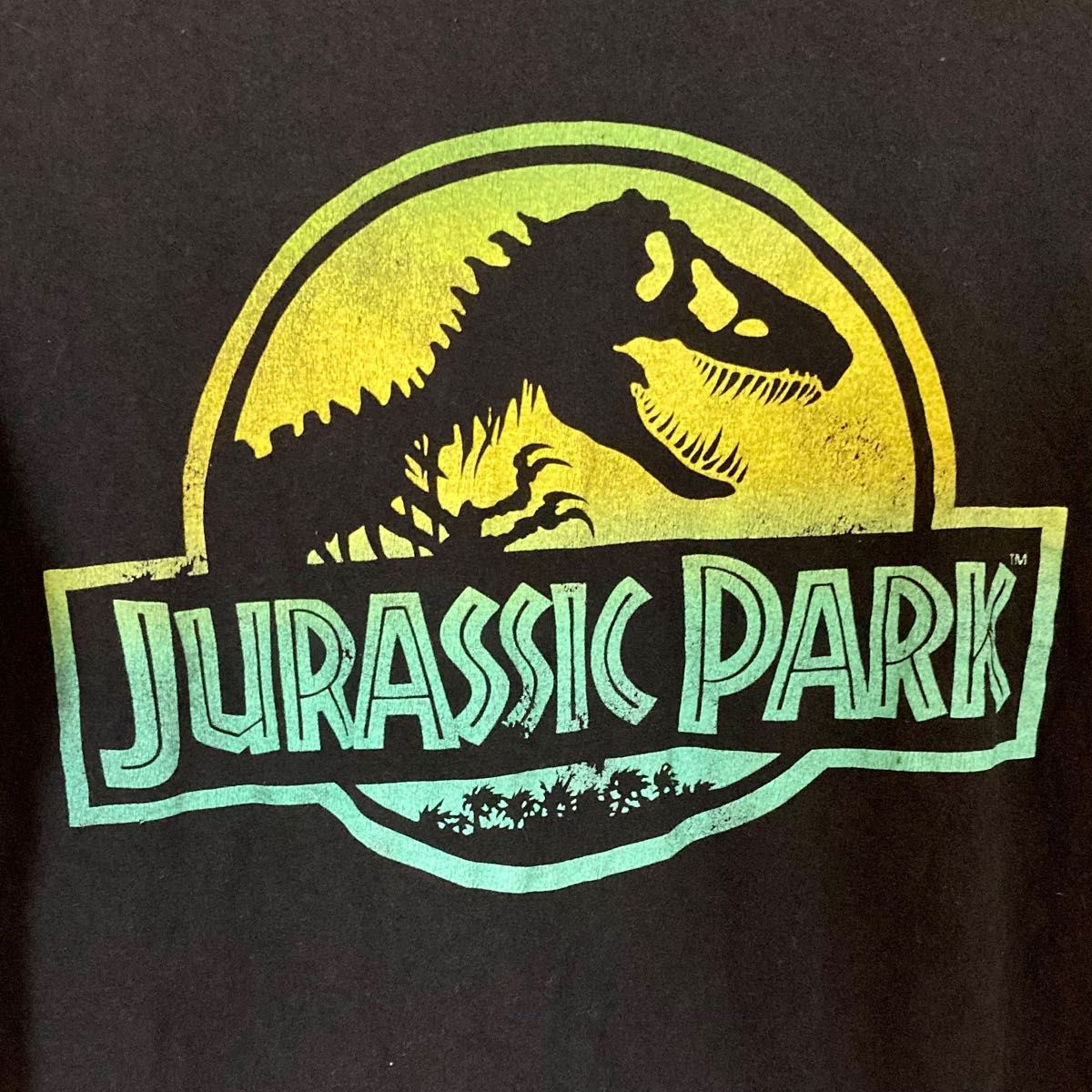 ジュラシックパーク 映画ロゴ 半袖Tシャツ Jurassic Park ライムカラー