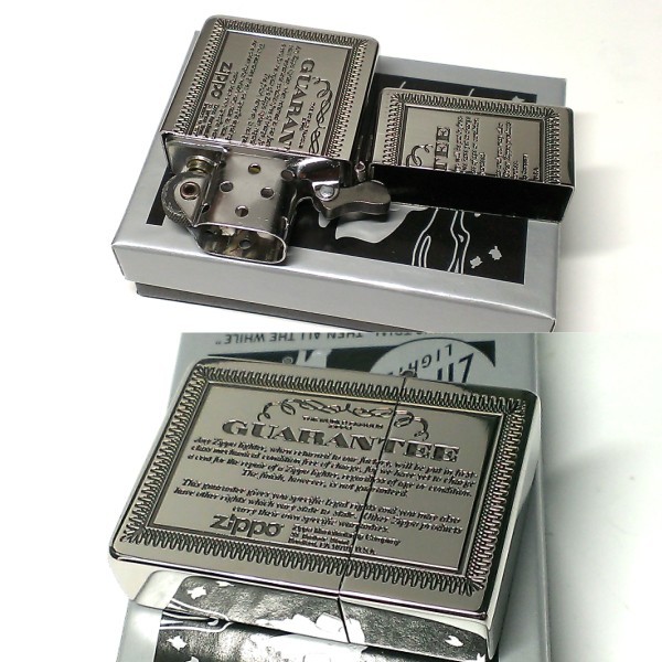 ZIPPO ライター ジッポ 1935復刻レプリカ GUARANTEE ギャランティ SV シルバー いぶし かっこいい 角型 彫刻 人気 プレゼント ギフト_画像2