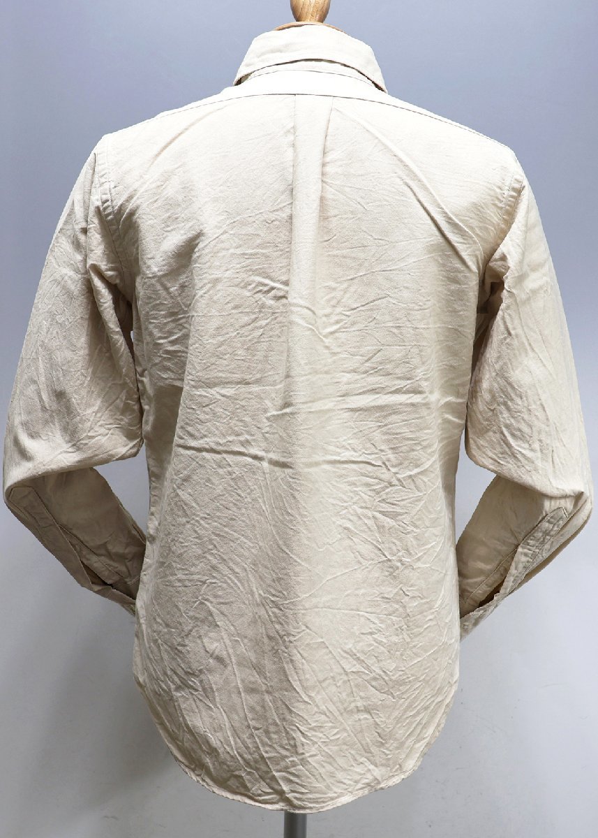 Workers K&T H MFG Co (ワーカーズ) Modified Regular Collar Shirt / レギュラーカラーシャツ 5.5oz Lt. Ecru Supima OX 美品 size 14_画像3