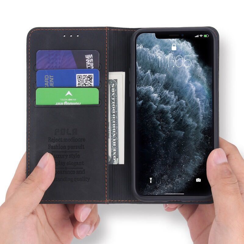 2020モデル iPhone12 mini レザーケース iPhone 12 mini ケース アイフォン12ミニ レザーケース 5.4インチ カード収納 手帳型 m_画像4
