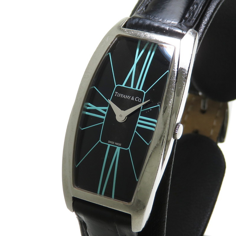 TIFFANY&Co./ティファニー ジュメア 腕時計 ステンレススチール/レザー クオーツ ブラック レディース
