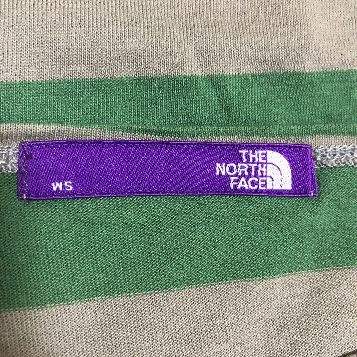 WS レディースS ノースフェイスパープルレーベル ストライプ ボートネック Tシャツ NTW3350N The North Face Purple Label_画像3