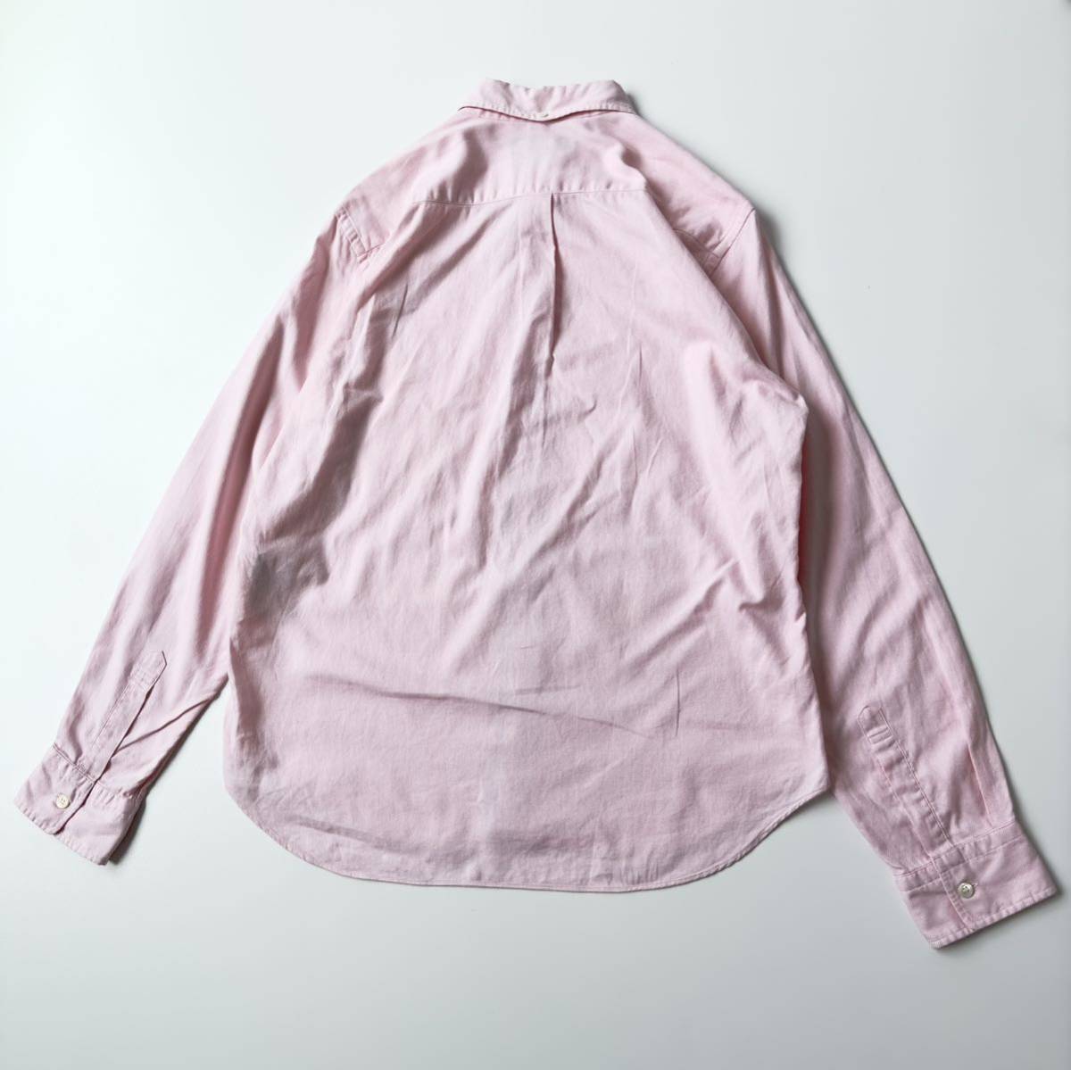 AD2010 COMME des GARCONS HOMME コムデギャルソンオム 製品洗い加工ボタンダウンシャツ XS ピンク系 薄手コットン 長袖シャツ 11SS_画像2
