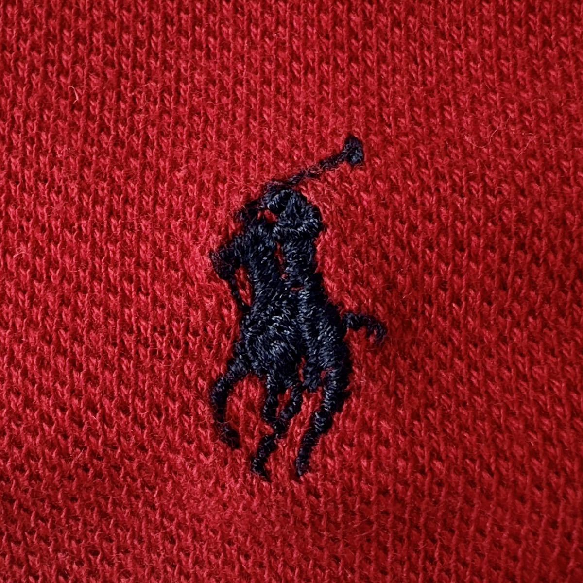 希少 90s ビンテージ USA製 POLO by RALPH LAUREN ポロバイラルフローレン 鹿の子ポロシャツ XXL レッド ポロポニー ビッグサイズ ゆったり_画像7