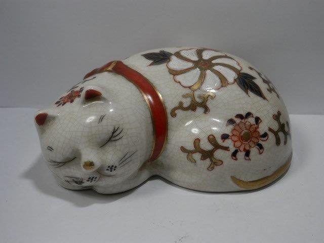 可愛い眠り猫 猫 置物 陶器 インテリア 小物 和風｜売買され