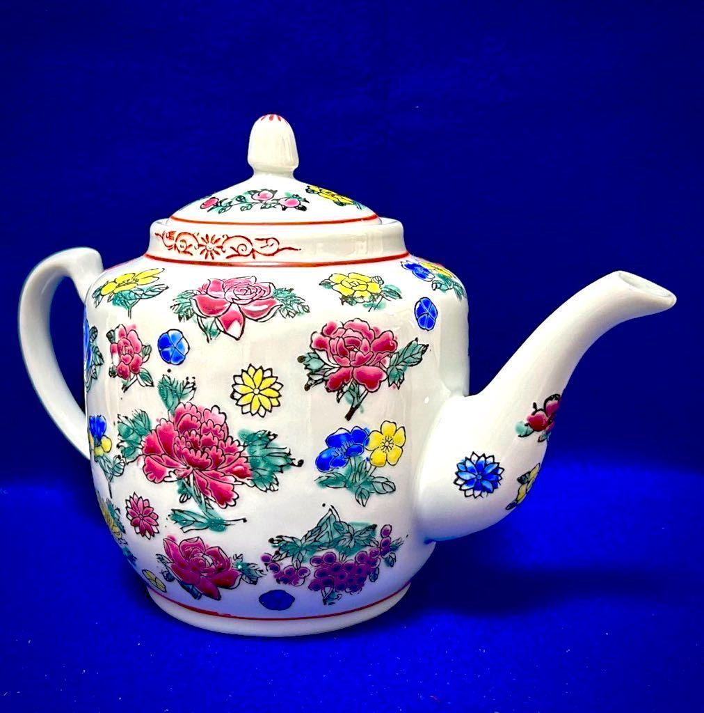 中国景徳鎮》豪華 「中国茶器セット」(茶盆・茶壷・茶杯)6点シノワズリ