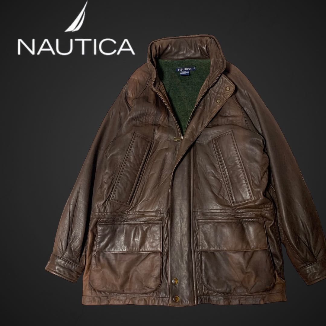 s ヴィンテージ NAUTICA ノーティカ レザージャケット ブルゾン 本革