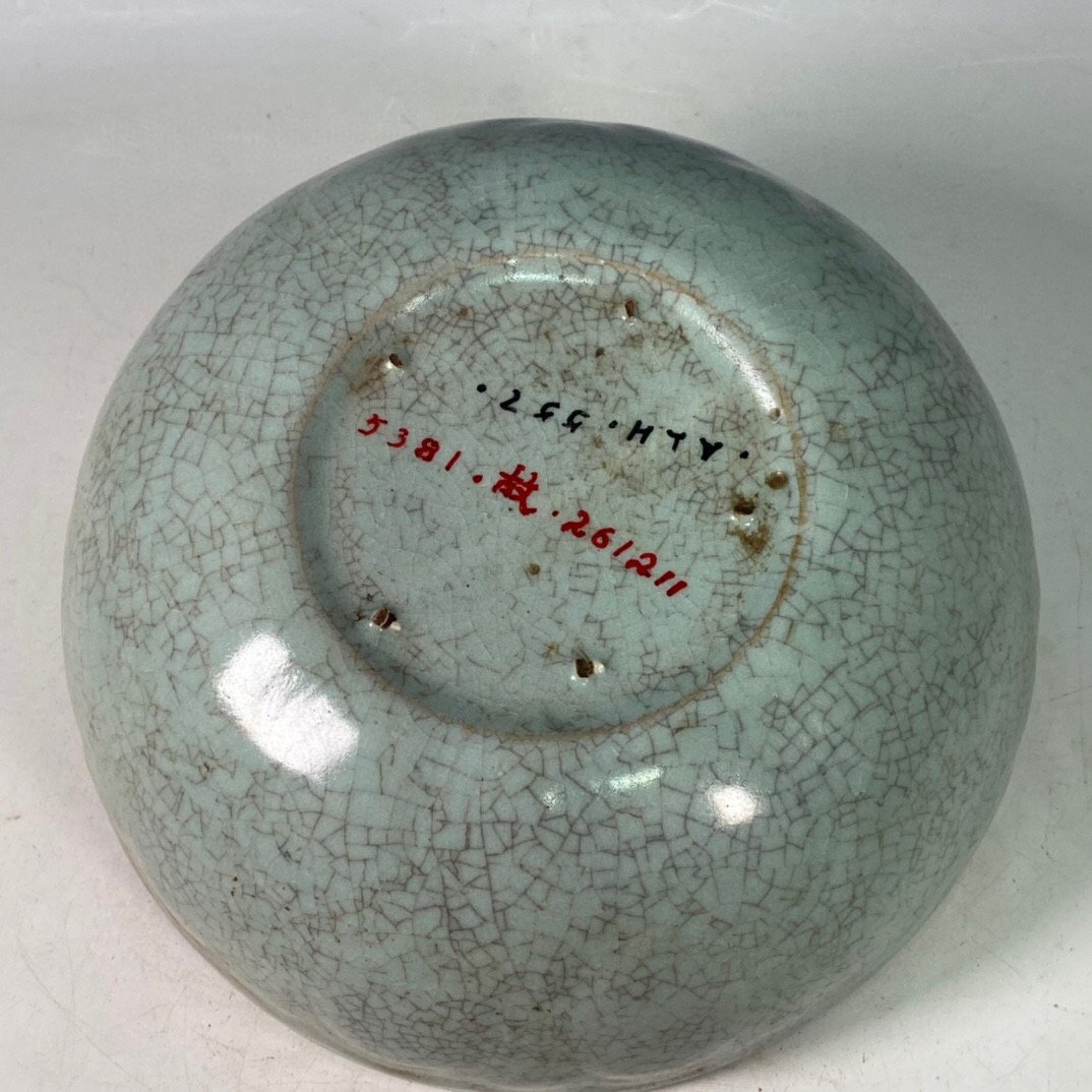 ◇古寳堂◇宋汝窯冰裂紋荷花碗古陶瓷品極細工古置物古擺件中国古美術