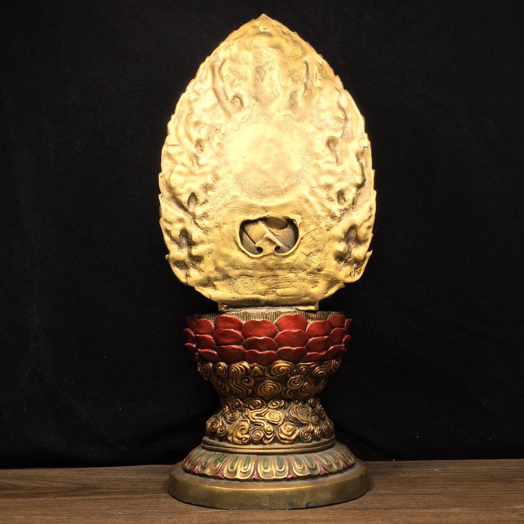 ◇古寳堂◇清銅製金鍍彩繪坐釋迦摩尼像仏教古美術供養品極細工古置物古