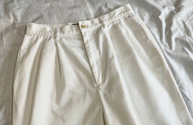 90's POLO SPORTS white cotton fabric pants Ralph lauren ラルフローレン コットンパンツ Levis