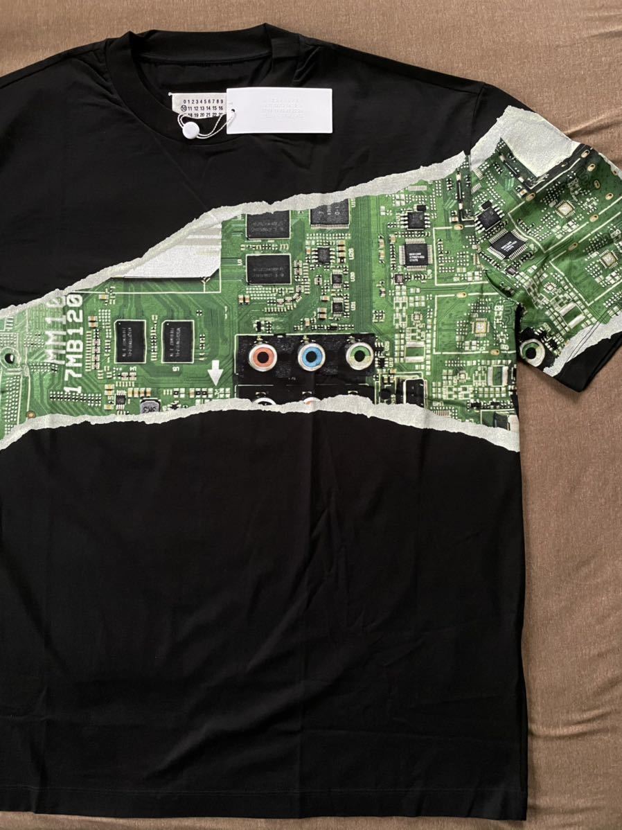 黒48新品 メゾン マルジェラ Motherboard Tシャツ 半袖 ブラック-