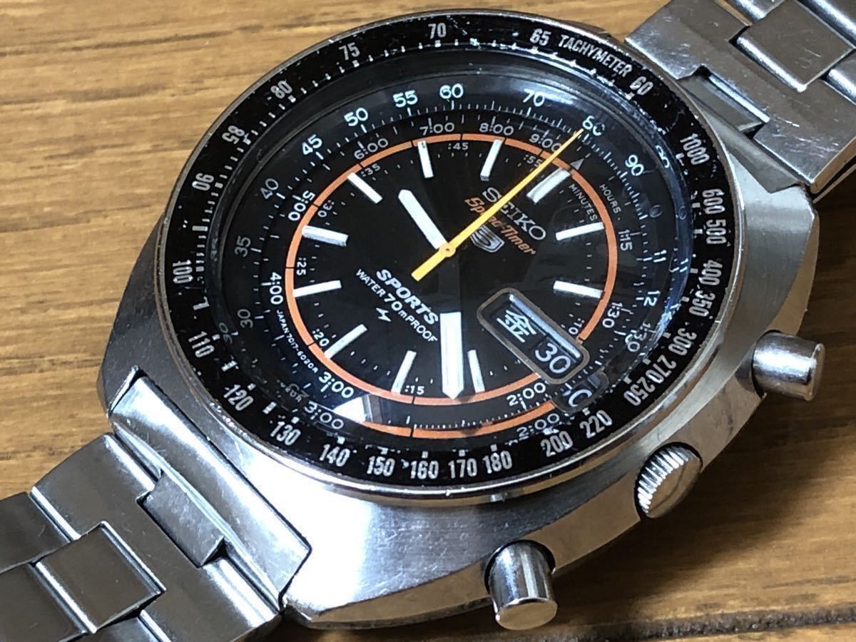 SEIKO セイコー5スポーツスピードタイマー 7017-6020 黒ラリーメーター