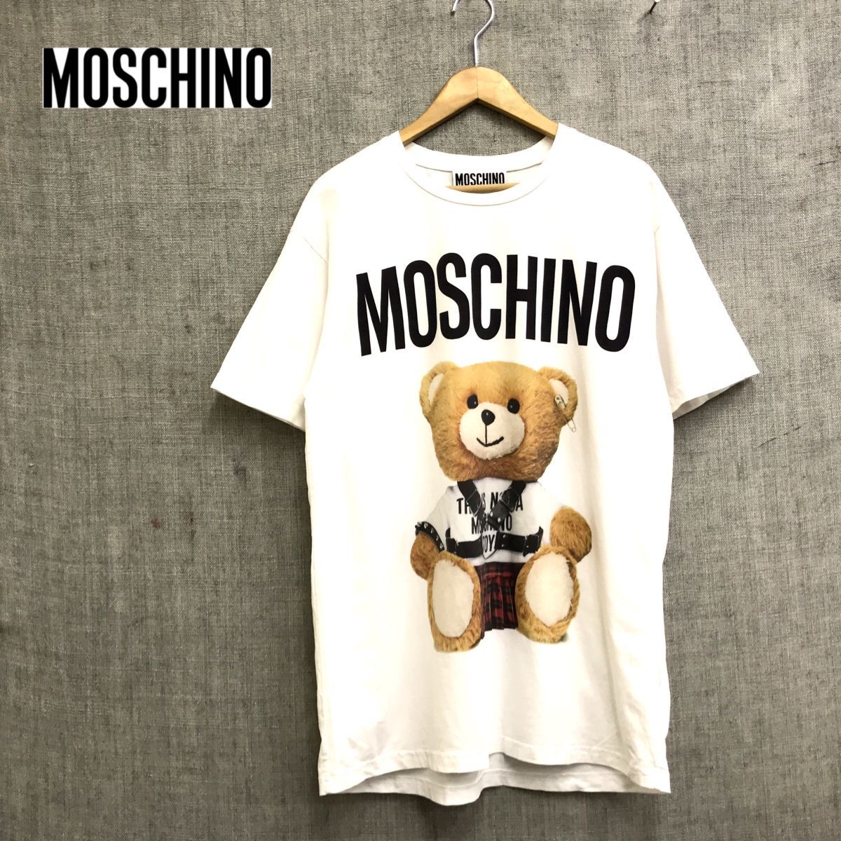 S1799-D◇ MOSCHINO モスキーノ 半袖カットソー Tシャツ ワンピース