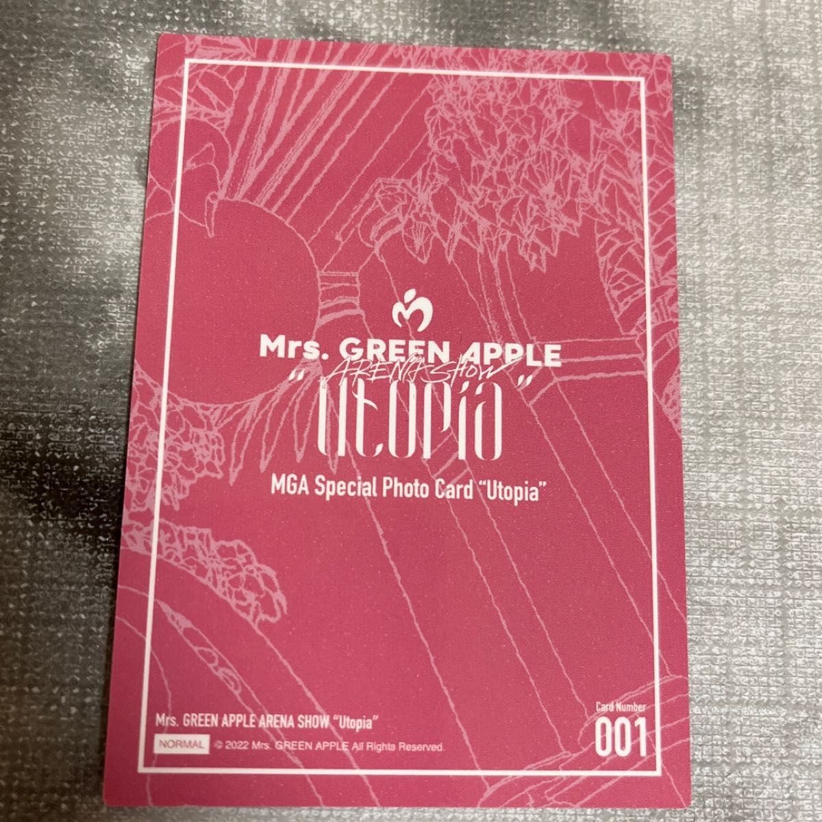 Mrs GREEN APPLE ARENA Utopia フォトカード 大森元貴 001 Mrs GREEN APPLE ARENA Utopia フォトカード 大森元貴 001