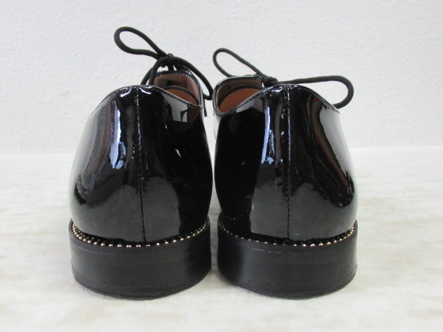 ◆INTER-CHAUSSURES インターショシュール ブラックエナメル シューズ ヒール2㎝ 靴 レディース 38 24cm/中古_画像7