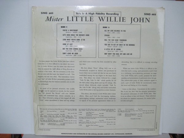 LP” DMK盤 LITTLE WILLIE JOHN // Mister Little Willie John -Sing (records)_画像2