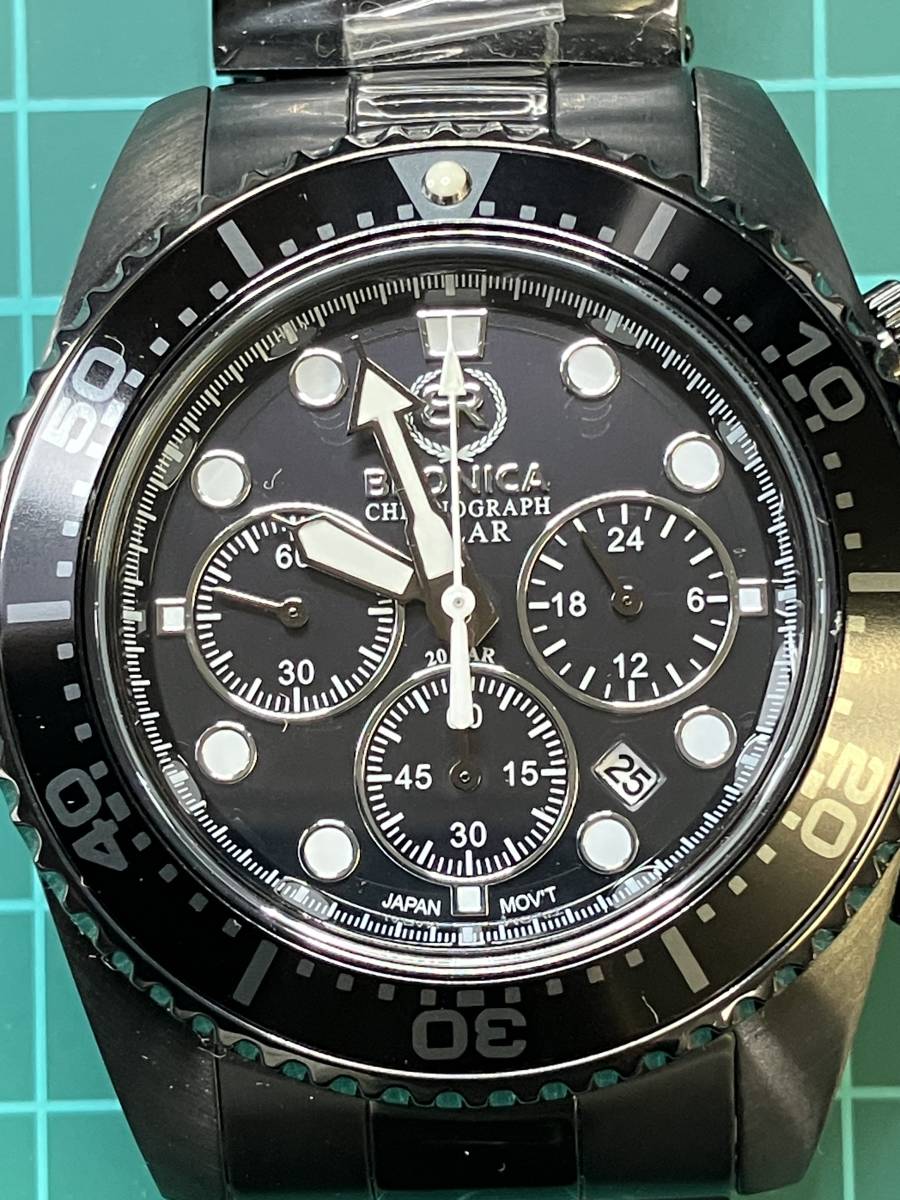 【新品　特価品】スタイリッシュな腕時計　BR-821-BBK　ソーラー駆動　#BR-08