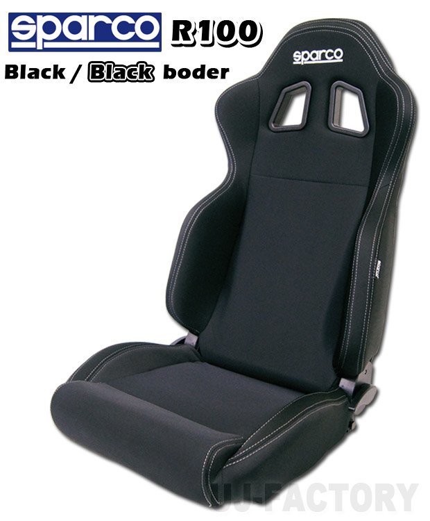 【保安基準準拠】★正規品 sparco セミバケットシート R100J★ブラックボーダー+SUZUKI ジムニーシエラ JB74W 右側シートレールセット
