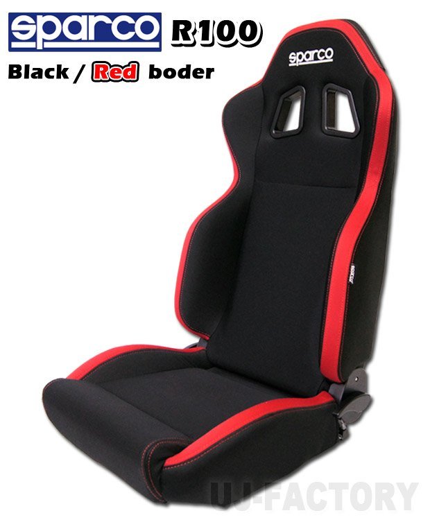 【保安基準準拠】★正規品 sparco セミバケットシート R100J★レッドボーダー+SUZUKI ジムニー JB23W 右側シートレールセット