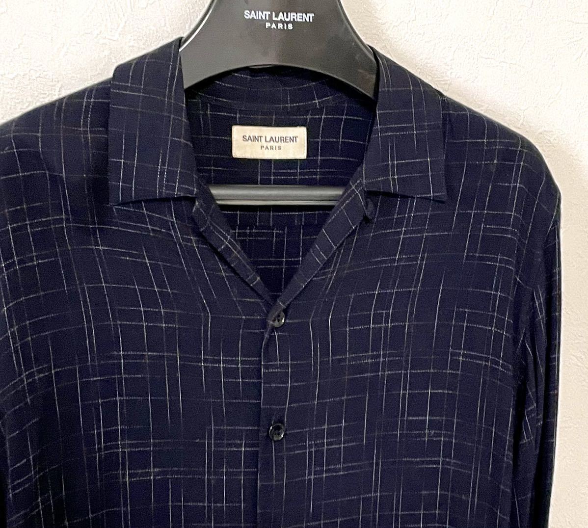コレクション使用実物 14AW サンローランパリ オープンカラー コレクション使用実物 14AW サンローランパリ オープンカラー