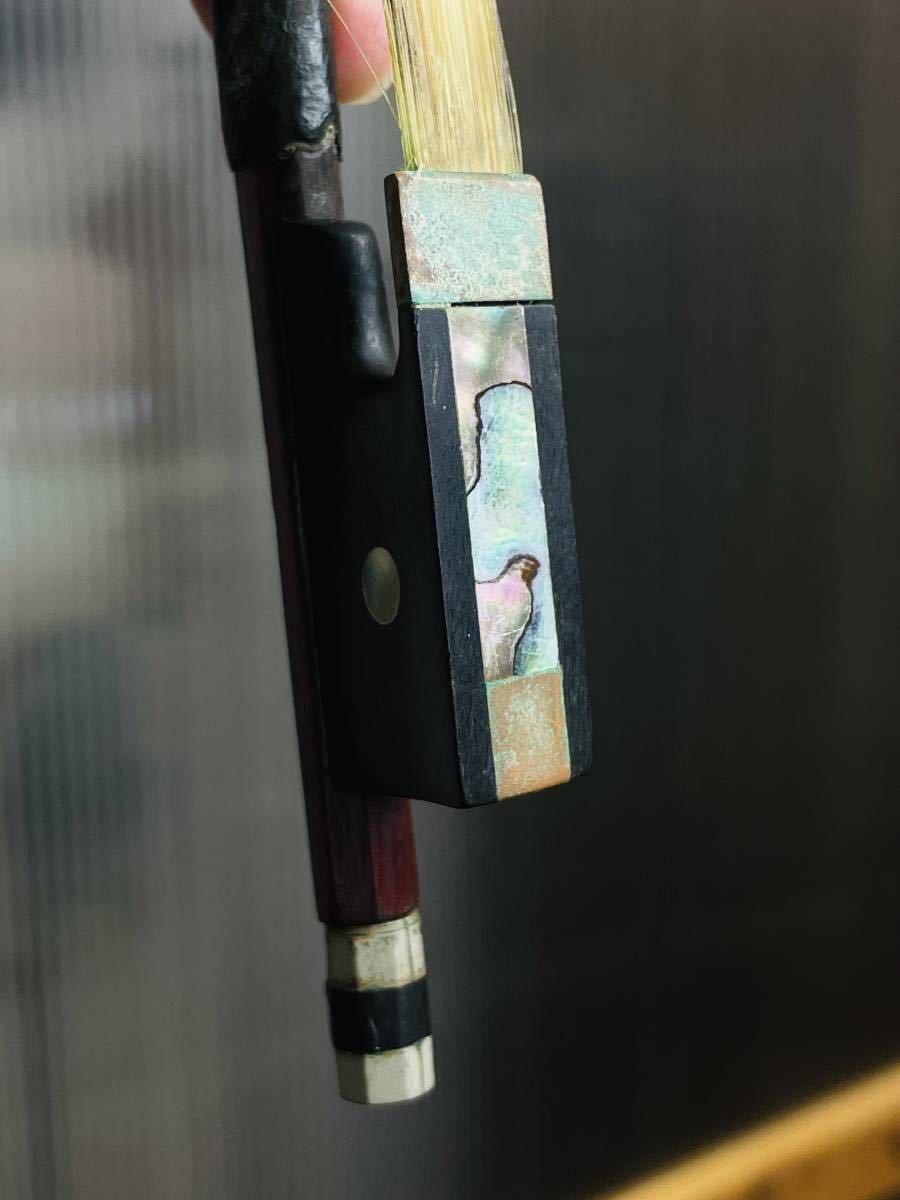 バイオリン 弓 約75cm 60g 螺鈿　箱はオマケ　詳細不明_画像8