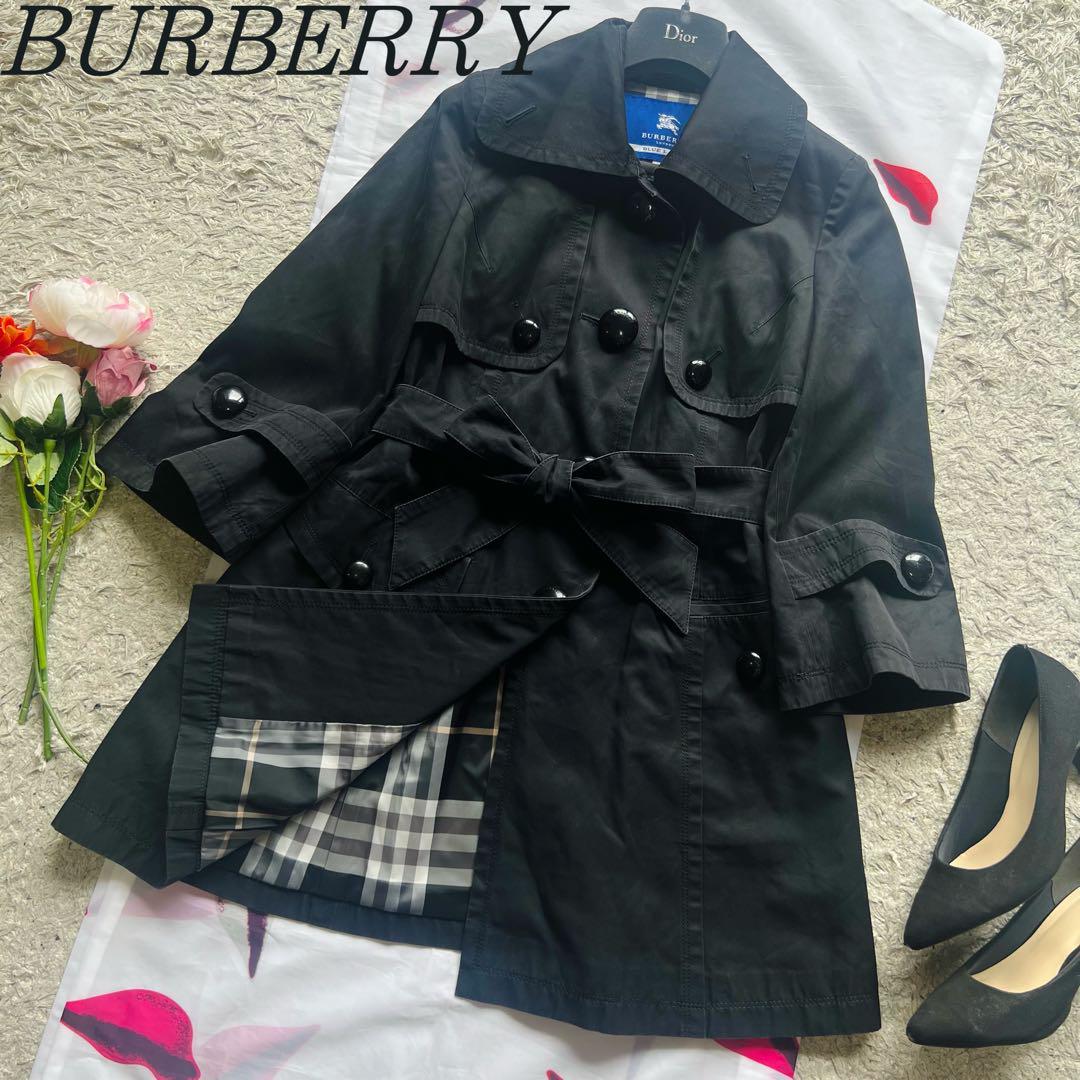 良品】BURBERRY BLUE LABEL ミドル丈トレンチコート 38-