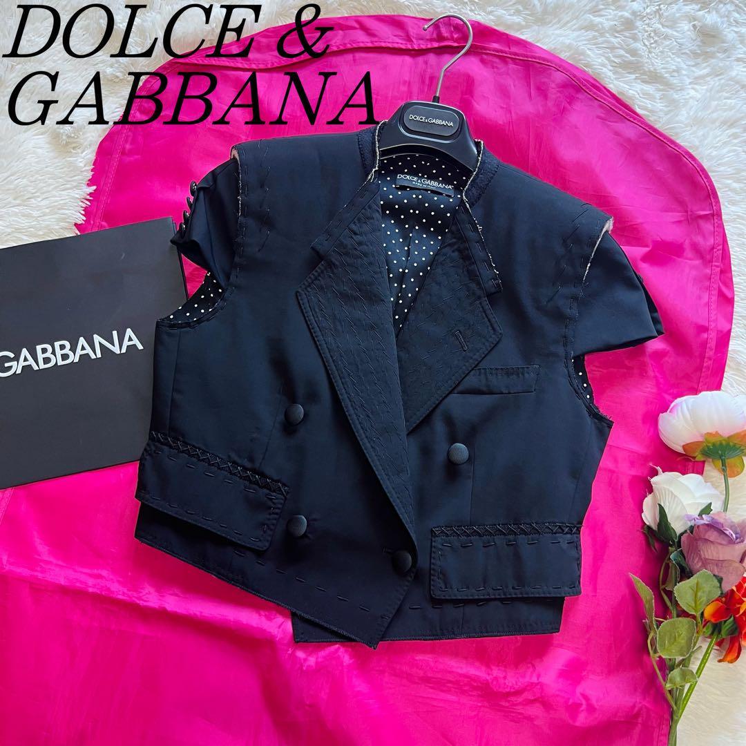 美品】DOLCE&GABBANA ショート丈ジャケット ブラック 38 ドット