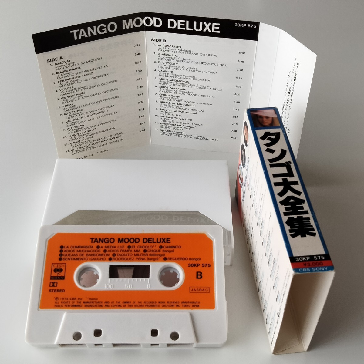 【カセットテープ】タンゴ大全集(CBS/SONY/30KP575)TANGO MOOD DELUXE/ザビア・クガード,カラベリ,レオポルド・フェデリコ_画像4