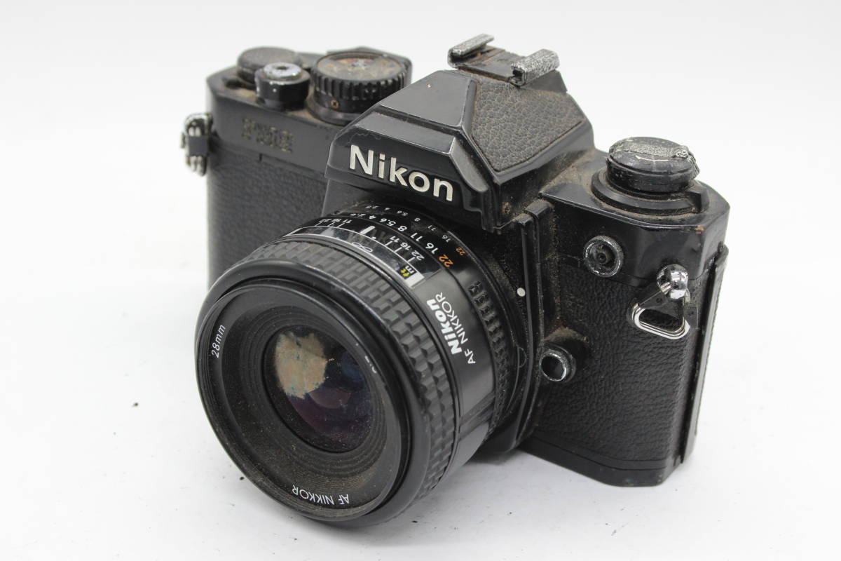 Y2704 ニコン Nikon New FM2 ブラック AF 28mm F2.8 ボディ レンズ
