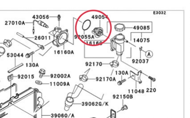 在庫あり 即納 ZRX400 E1-E3 純正 サーモスタット Oリング 【S】_画像2