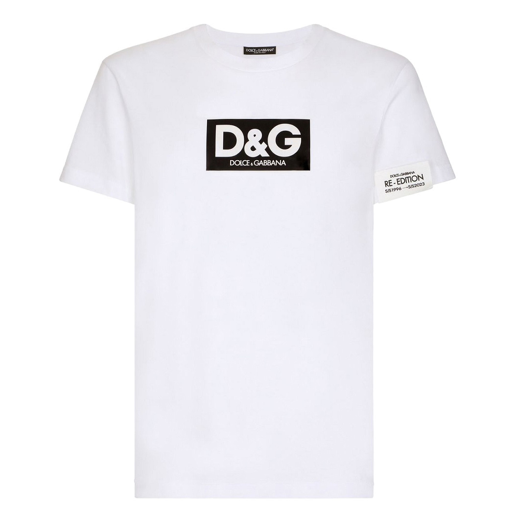 送料無料 2 DOLCE&GABBANA ドルチェ＆ガッバーナ G8QI4T FU7EQ ホワイト Tシャツ カットソー 半袖 size 48