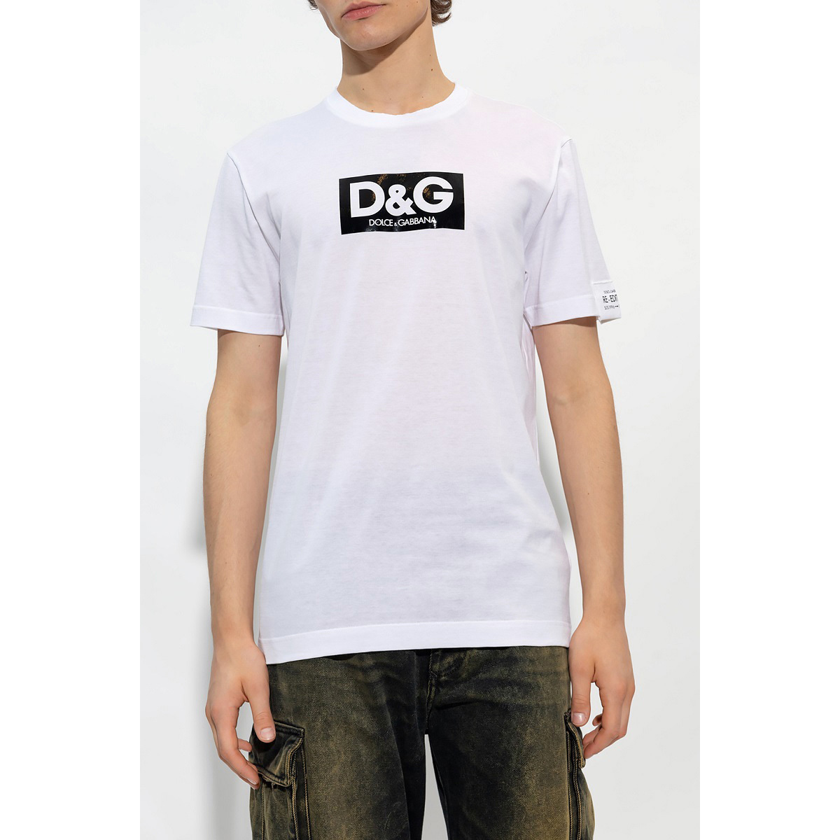 送料無料 2 DOLCE&GABBANA ドルチェ＆ガッバーナ G8QI4T FU7EQ ホワイト Tシャツ カットソー 半袖 size 48