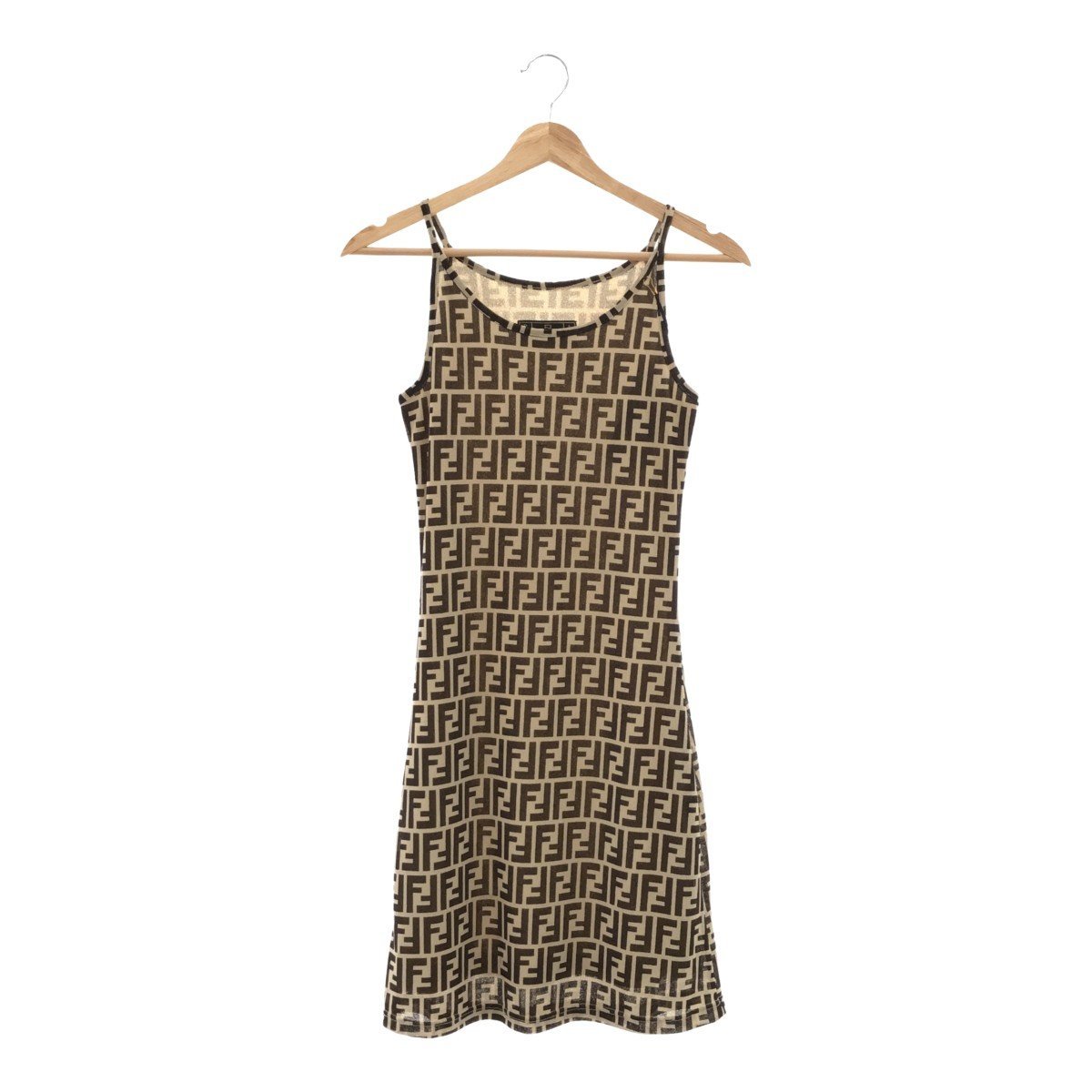 FENDI Fendi [lay2011R] Zucca pattern Cami One-piece total pattern 38 Italy made lady's Brown polyester CH